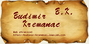 Budimir Kremanac vizit kartica